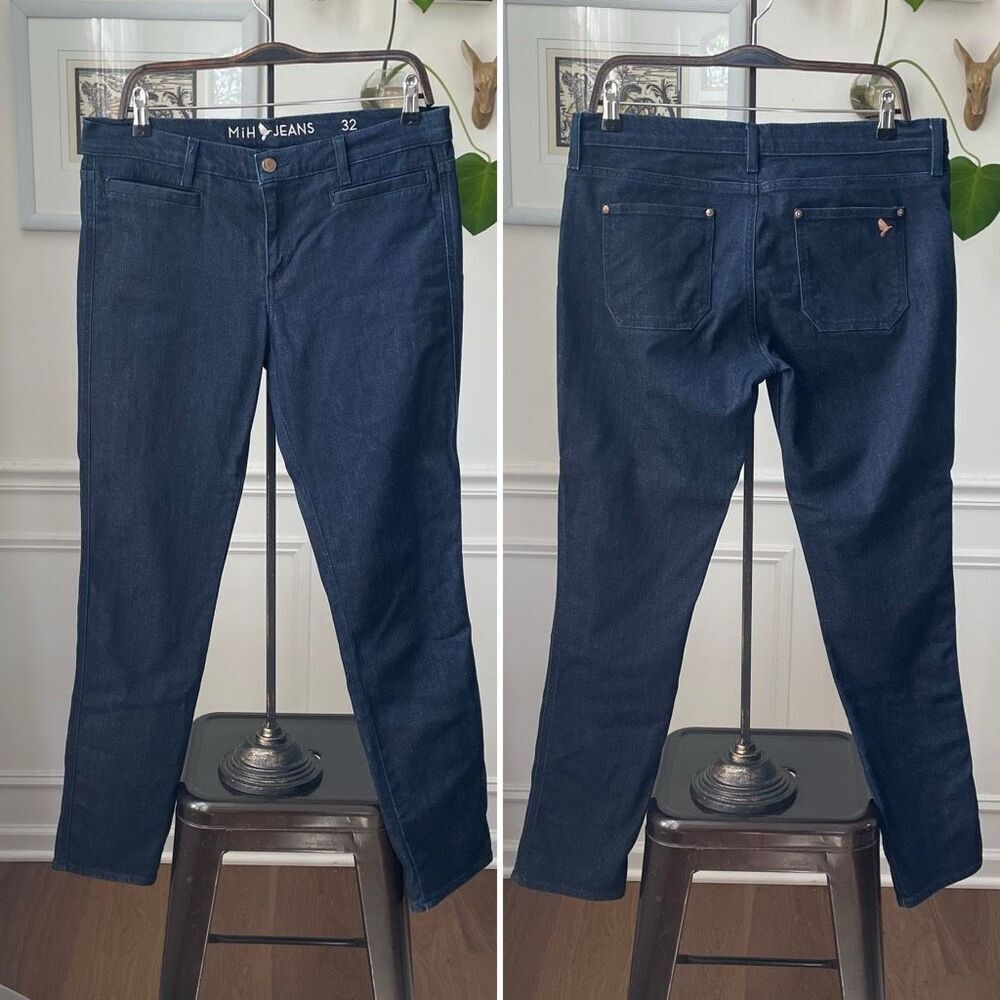 MIH Jeans Ellsworth High Rise Skinny Jeans Dark Blue 32